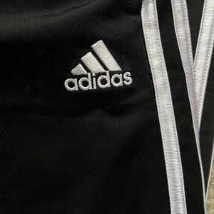 Adidas boys 10-12 joggers. Nylon material black and white.